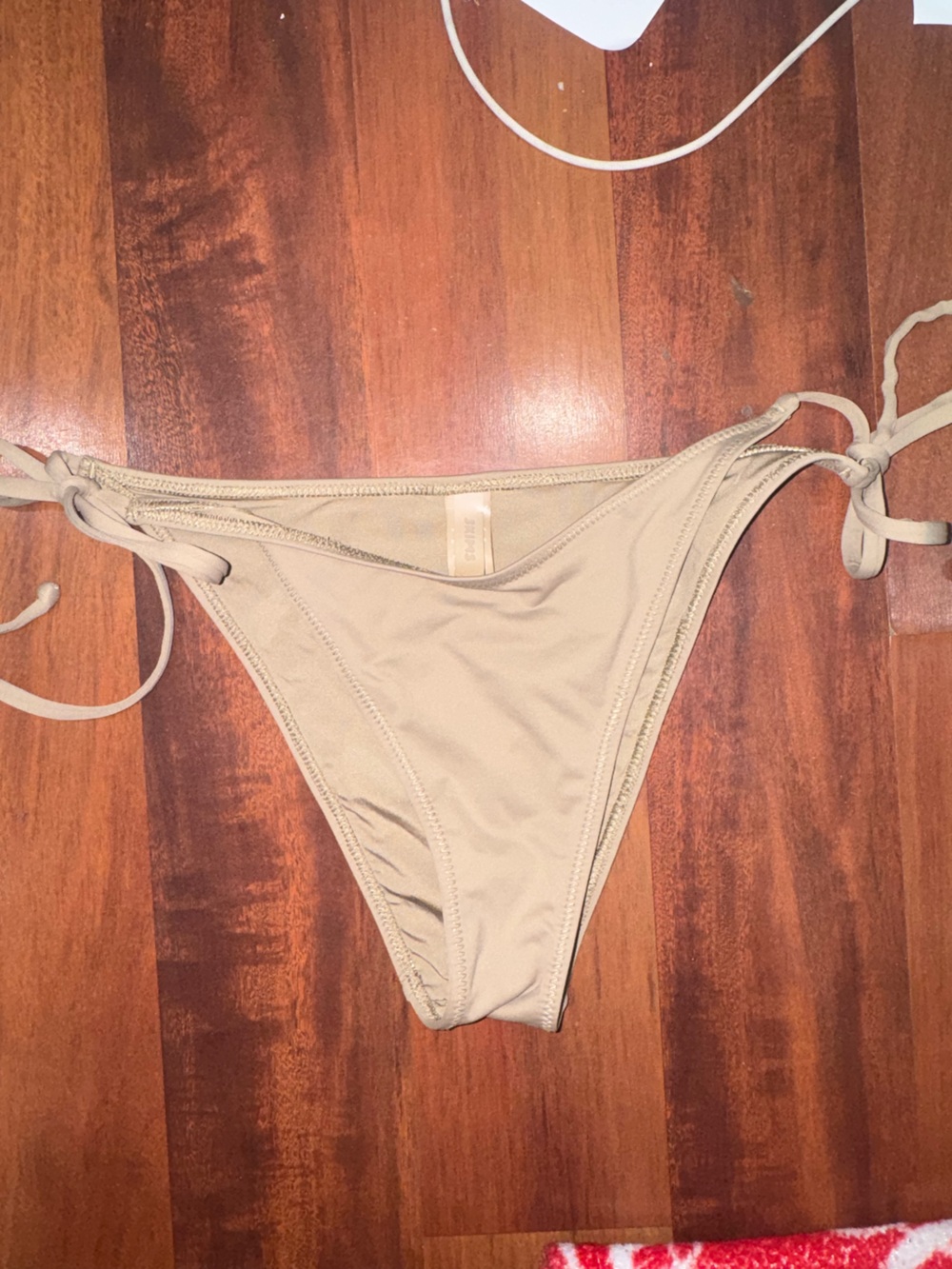 SKIMS String Tie Bikini Bottom in Beige
